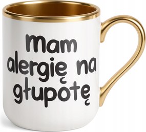 Prémium Arany Bögre Allergiás vagyok a butaságra Vicces Ajándék