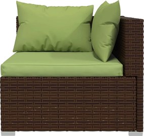 4 részes barna polyrattan kerti ülőgarnitúra párnákkal