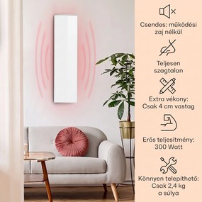 Klarstein Wonderwall 30, Infravörös hősugárzó, 30 x 100 cm, 300 W, heti időzítő, IP24