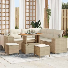 Kerti Kanapé Szett párnával 8 pcs Beige és krém 90 x 55 x 71 cm