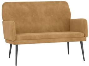 vidaXL barna bársonypad 108x79x79 cm