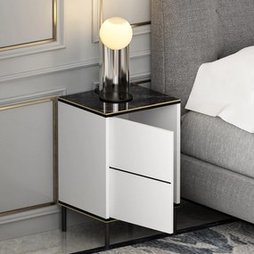 Éjjeliszekrény Imaj - White, Marble