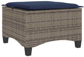 2 db szürke polirattan kerti székek párnákkal 55x55x36 cm