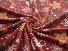 Karácsonyi mikroplüss pléd GINGERBREAD HEART, piros Méret: 200 x 220 cm