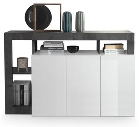 LENOR komód fehér/antracit