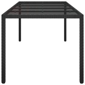 Kerti Étkezőasztal Fekete 250x100x75 cm Poli Rattan