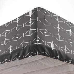 Sötétszürke gumis pamut lepedő 90x190 cm Aristide – douceur d'intérieur