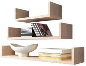 KÉSZLET 3x Fali polc TRIO sonoma tölgy