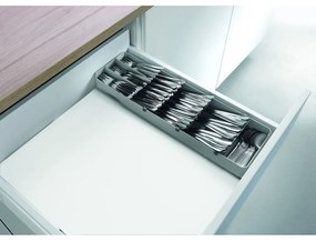 Szürke műanyag evőeszköztartó fiókba 15 x 49 cm – Metaltex