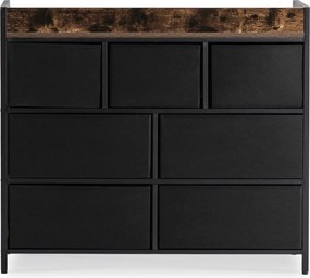 Komoda z Szufladami HUDSON 98 cm Dąb Rustykalny/Czarny