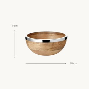 Grace tál (Ø 20 cm), mangófa, rozsdamentes acél peremmel - EDZARD