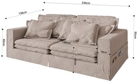 Bézs kanapé 236 cm Nora – Ropez