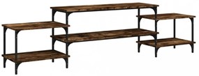 füstös tölgy színű szerelt fa TV-szekrény 197x35x52 cm