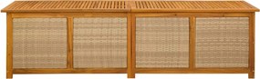 vidaXL Kerti Tároló Doboz 185 L Tömör Akácfa 200 x 50 x 56 cm Bézs