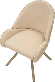 Krémszínű kárpitozott karfás étkezőfotel szett 2 db-os Stockholm – Mauro Ferretti