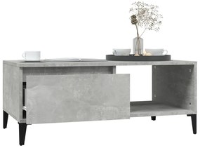 Betonszürke szerelt fa dohányzóasztal 90x50x36,5 cm