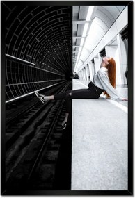 Poszter keretben 40x60 Black and white red