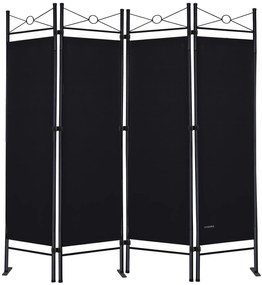 Casaria® 4 paneles képernyő - fekete