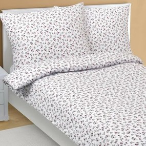 Bellatex Rázsák flanel ágyneműhuzat piros, 140 x 200 cm, 70 x 90 cm, 140 x 200 cm, 70 x 90 cm
