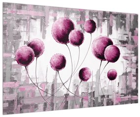 Absztrakt kép - rózsaszín léggömbök (90x60 cm)