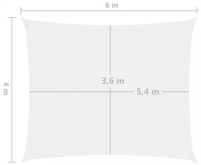 fehér téglalap alakú oxford-szövet napvitorla 4 x 6 m