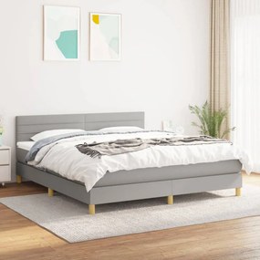 világosszürke szövet rugós ágy matraccal 180 x 200 cm