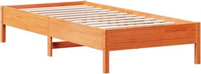 vidaXL viaszbarna tömör fenyőfa ágy matrac nélkül 90 x 200 cm