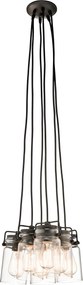 Kichler klasszikus modern vintage függeszték brinley barna átlátszó elskl-brinley6-oz