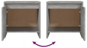 vidaXL 2 db szürke sonoma színű szerelt fa éjjeliszekrény 45x34x44,5cm