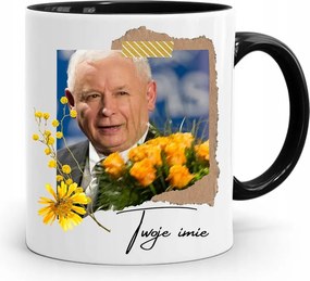 Fekete Bögre Pis Elnök Jaroslaw Kaczynski Név nyomtatott fényképpel
