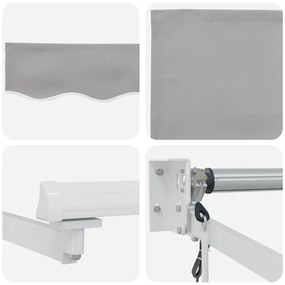 Automatikus Behúzható Napernyő Világosszürke 350x250 cm