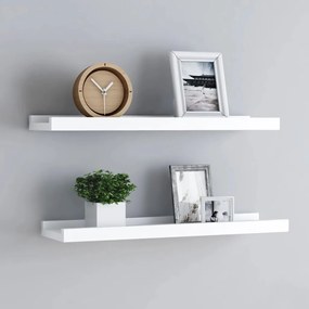 2 db fehér MDF szegélypolc képkeretekhez 60 x 9 x 3 cm