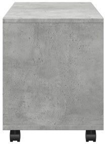 betonszürke szerelt fa görgős szekrény 72 x 33 x 42,5 cm