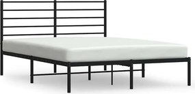 vidaXL fekete fém ágykeret fejtámlával 120 x 190 cm