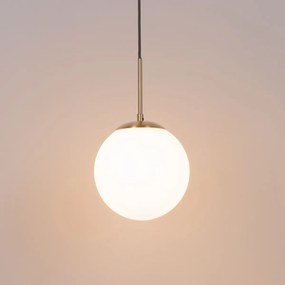 Art Deco függőlámpa arany színben, opálüveggel, fehér 1 fázisú sínadapterrel - Slimline Flore