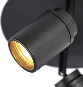 Okos, modern fekete spotlámpa GU10 2-lámpás IP44 - Ducha
