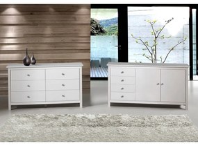 Fehér borovi fenyő alacsony komód 130x80 cm Berna – Marckeric