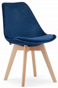 AKCIÓ Kék DAREN NORI VELVET szék bükkfa lábakkal II. osztályú