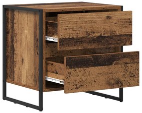 vidaXL Éjjeli asztal fiókkal Öreg fa 50 x 39.5 x 50 cm Faanyag