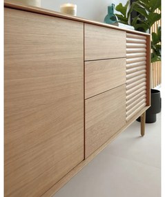 Natúr színű alacsony komód tölgyfa dekorral 200x86 cm Lenon – Kave Home