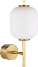 Globo 15217W Fali lámpa fém sárgaréz színű, fehér üveg, fényirány: felfelé, SzxM: 135x325mm, Mélység: 185mm, LED 7W 230V, 779lm forrás, 606lm kimenet, 3000K