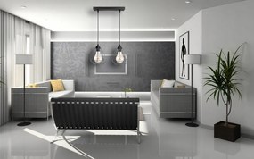 KÉSZLETKISÖPRÉS! Glimex Diamond drót búrás állítható függőlámpa fekete 2x E27