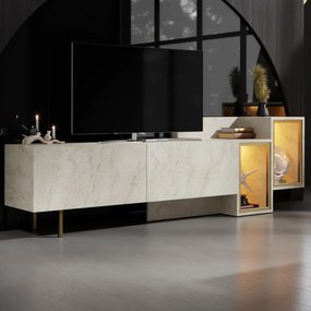 Tenon TV-állvány, travertin-arany, 10 cm