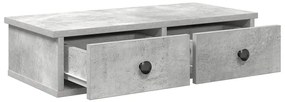 Falipolc fiókokkal betonszürke 60x25x15 cm műszaki fa