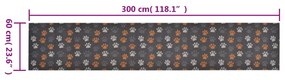 mosható tappancsmintás bársony konyhaszőnyeg 60 x 300 cm