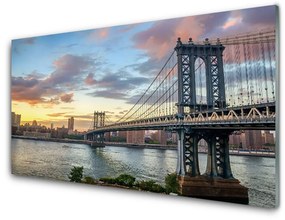 Fali üvegkép Bridge City Architecture 100x50 cm