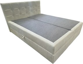 Kárpitozott boxspring ágy DIRELIS VIBE 140x200 cm krém színű Matrac: Bonell rugós matrac