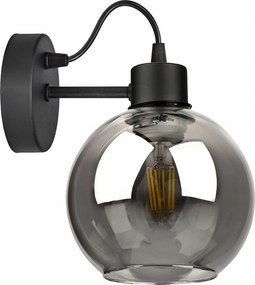 Led Fali lámpa Loft Üveg Gömb Fekete Modern E27