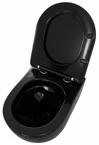 Delano fali rimless WC soft-close ülőkével fekete