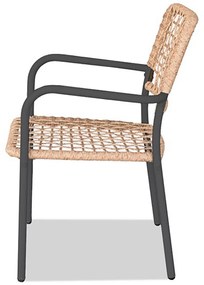 Autronic erkélygarnitúra 1+2, fém, polirattan,natúr, AZ-L1103 NAT